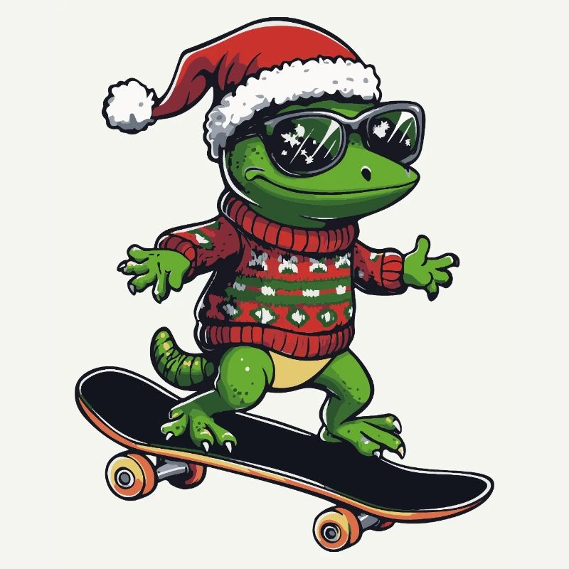 Lézard Noël Drôle