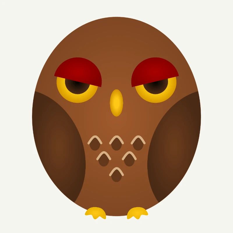 Grumpy Owl Silhouette