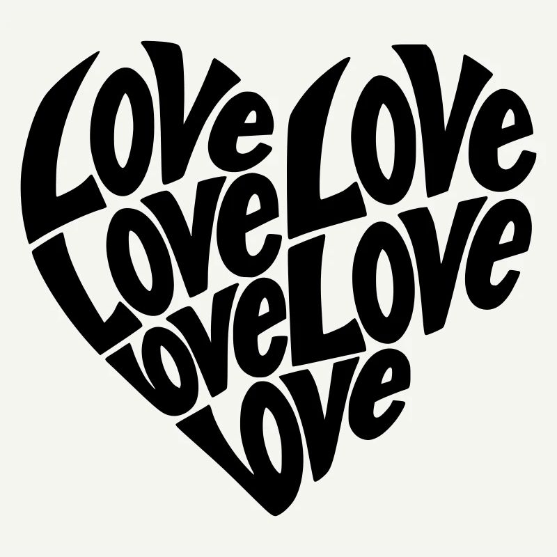 Typographie de forme de cœur d’amour - Variable de couleur