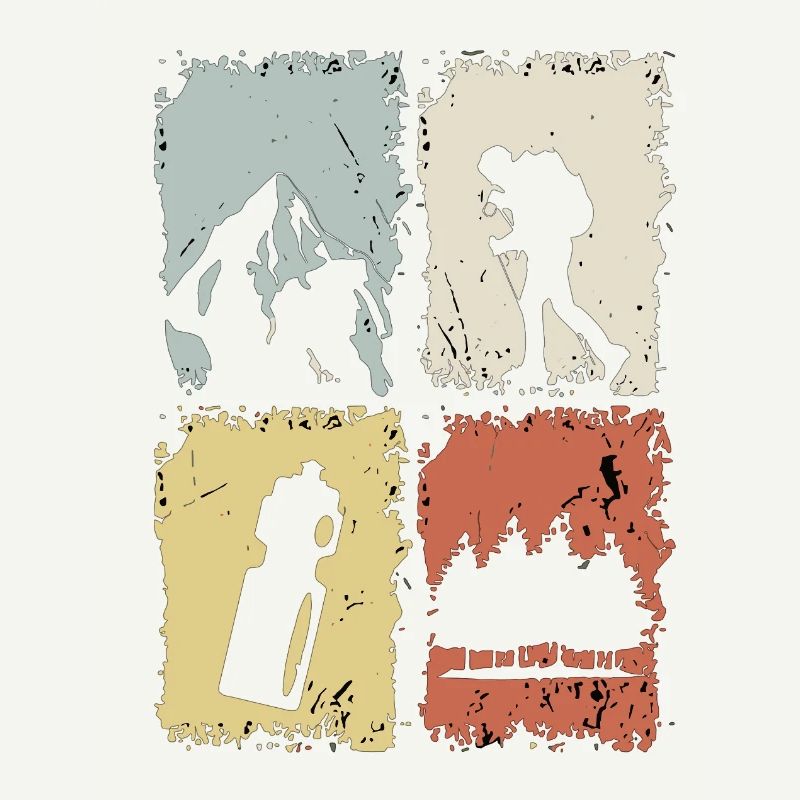 Vier Panel Silhouette Grunge