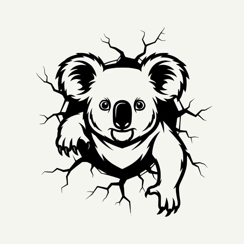 Percée du mur des koalas – Brise du mur des animaux cool