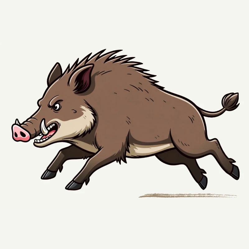 Wild boar runs