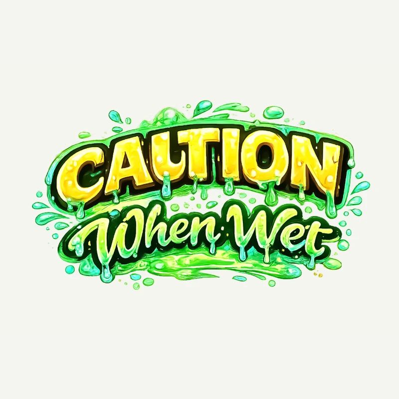 Caution When Wet Funny Flirty Statement Tee pun sp
