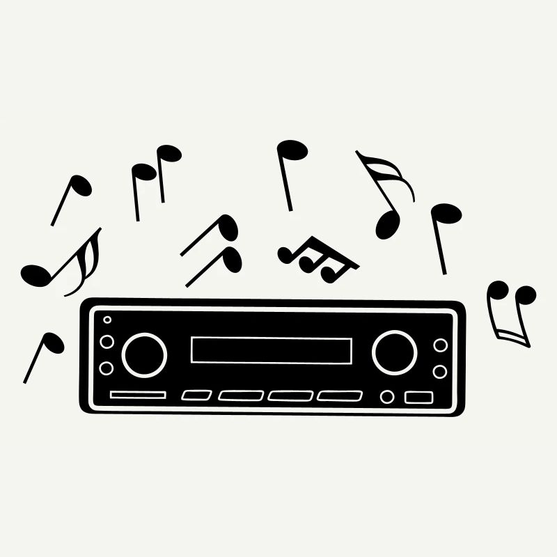 Autoradio avec notes de musique