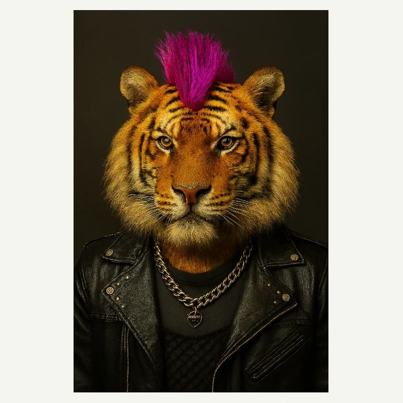 Tiger Punk Mohawk in Leather