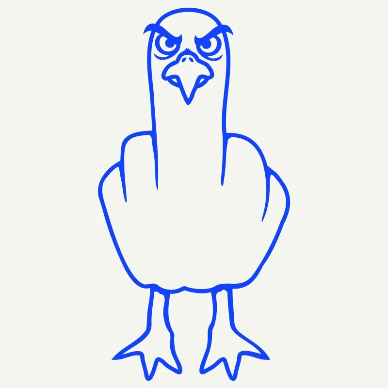Möwe Mittelfinger Beleidigung Stinkefinger frech