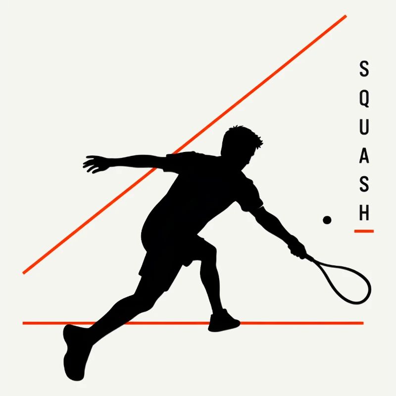 Squash Silhouette mit Neonlinien