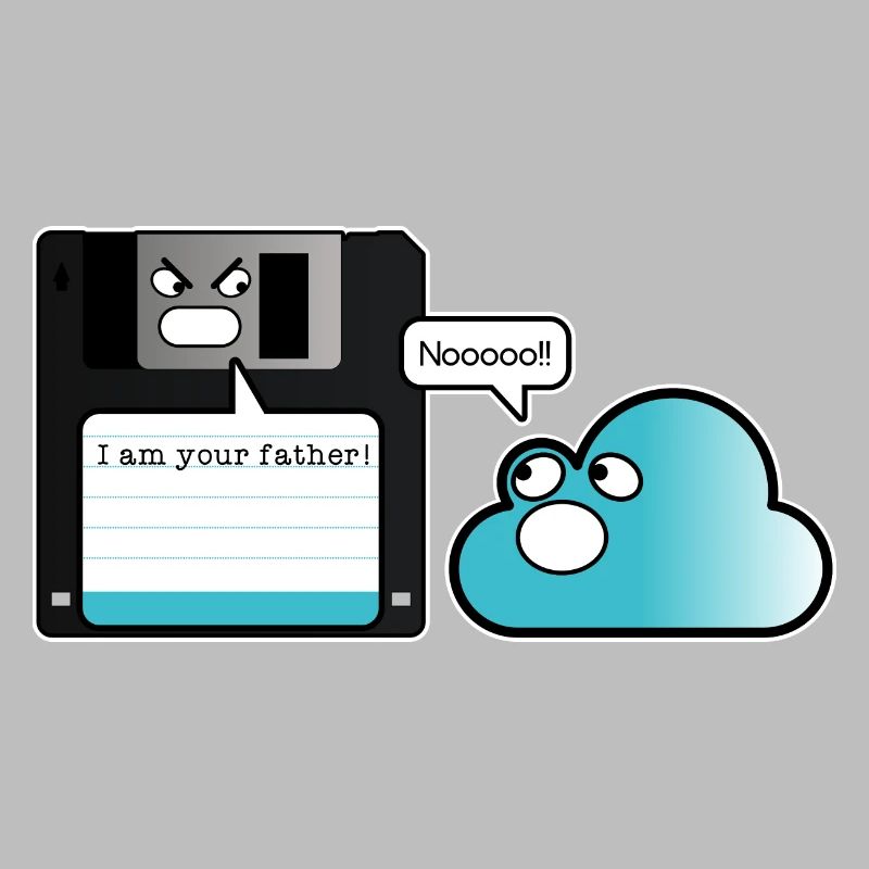 Diskette Cloud Speicher Vater Computer Witz