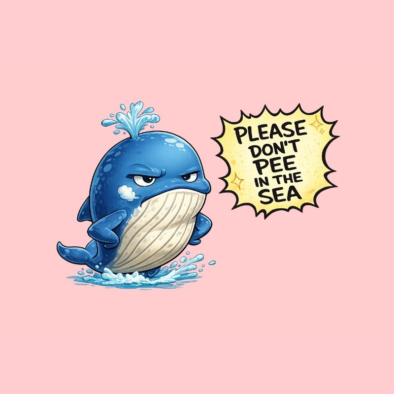 Blue Whale Humor Ocean Vacation