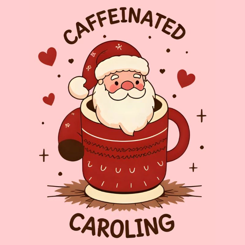 Süßer Kaffeetrinkender Weihnachtsmann