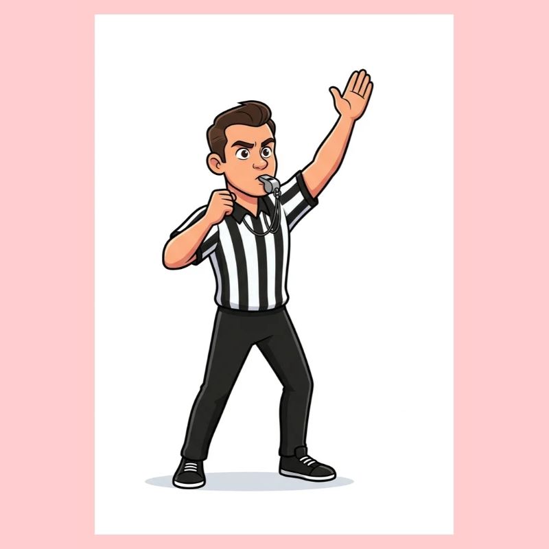 Sifflet de dessin animé de l’arbitre