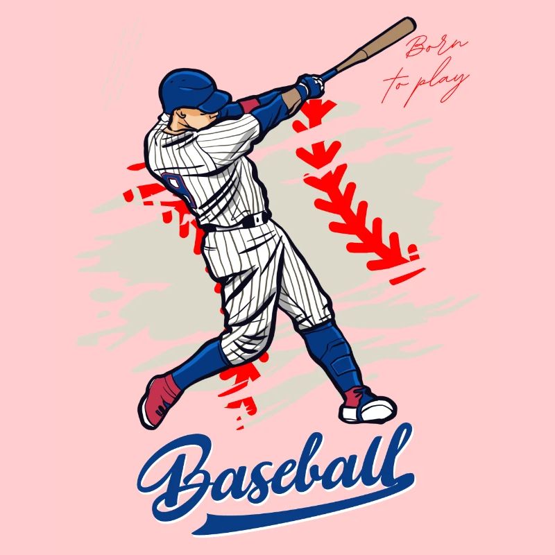 Dynamic Baseball Swing Illustration