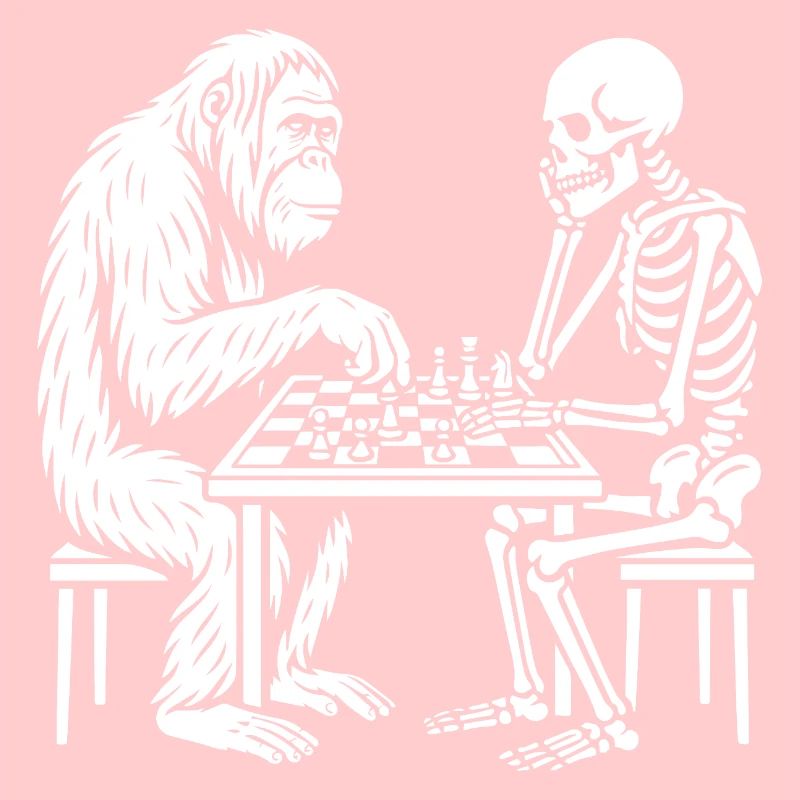 Duel d’échecs Primate contre Squelette