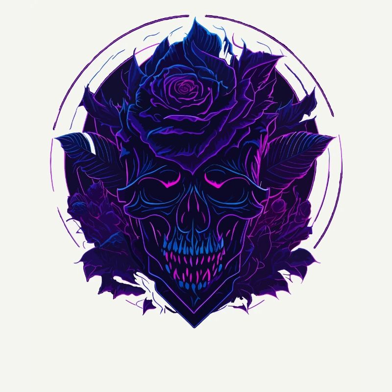Neon Roses Skull EDM