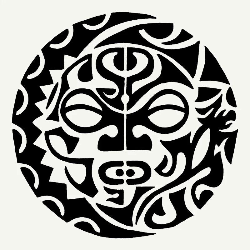 Polynesischer Schädel (Schwarz)