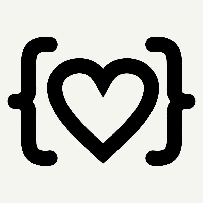 Herz des Programmierer-Code-Logos