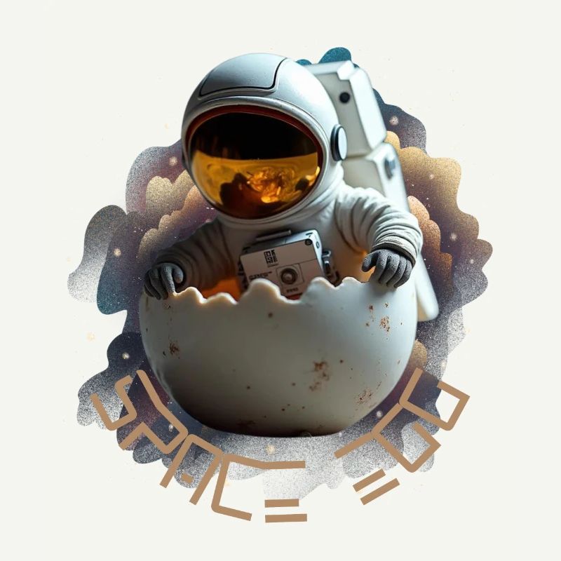 Astronaut in eggshell