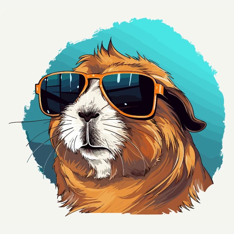 Cochon d’Inde décontracté avec lunettes de soleil