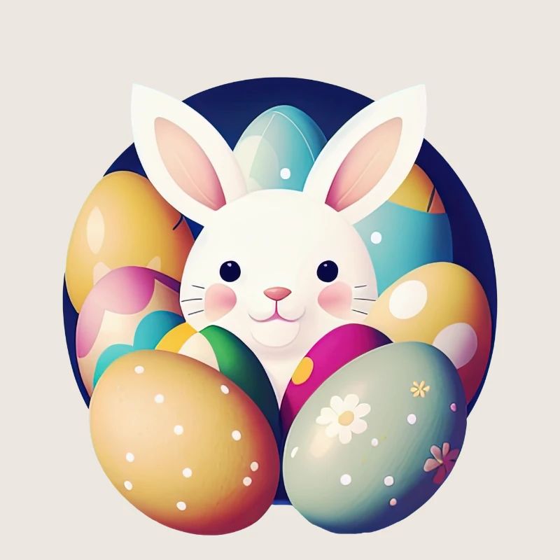 Easter bunny with Easter eggs