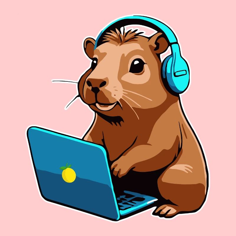 Capybara Programmeur Codeur Ordinateur