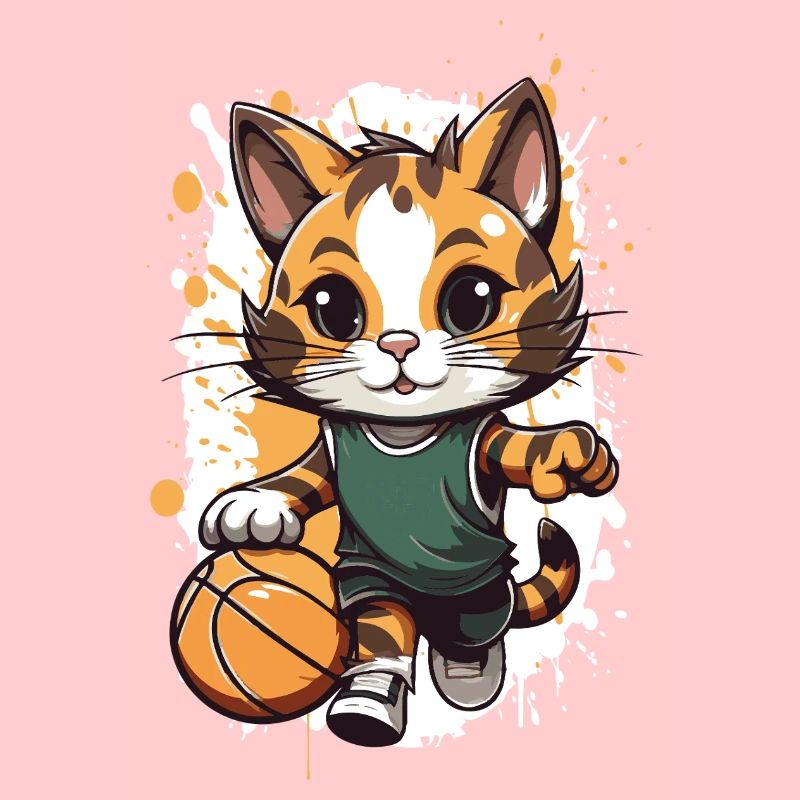 Chaton dans un match de basket