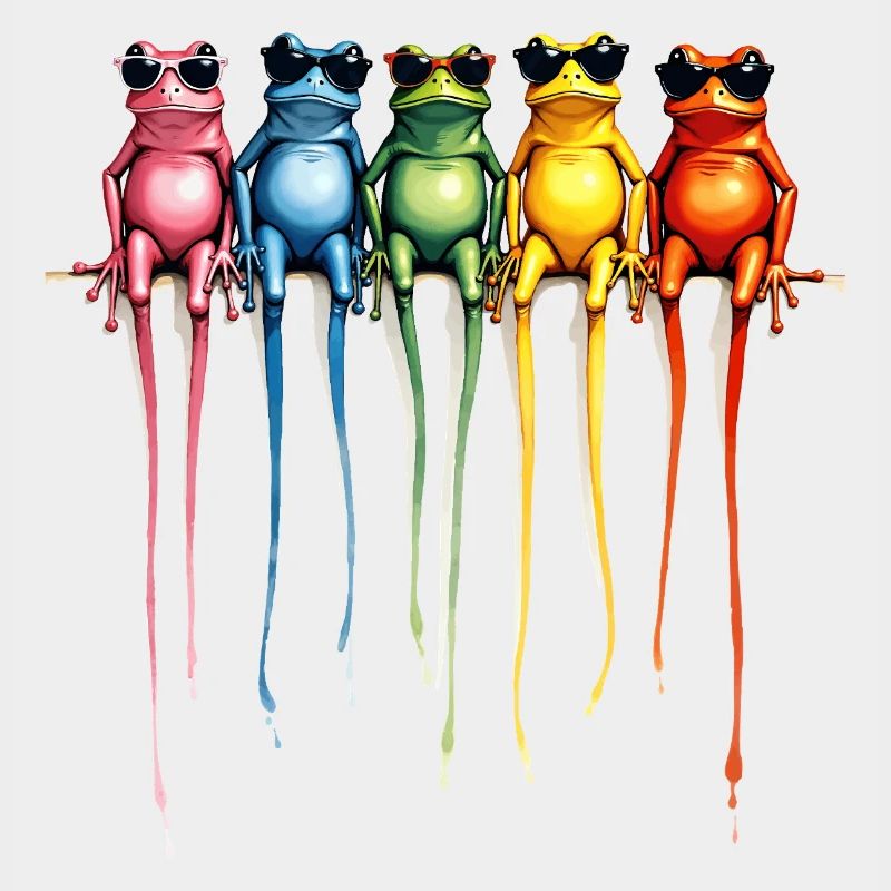 Coole Regenbogen-Frösche
