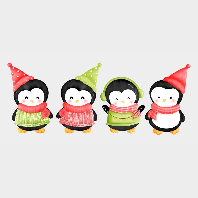 Drôle de pinguin Noël. Pinguin de Noël