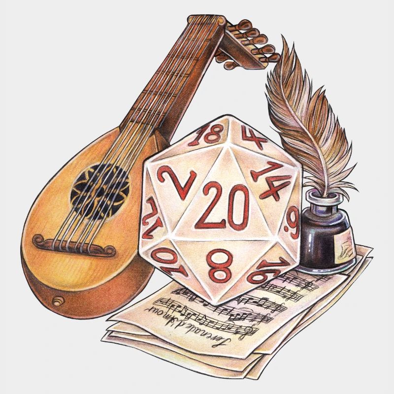 Barde de dés de jeu de rôle D20 D20 Gift Bard
