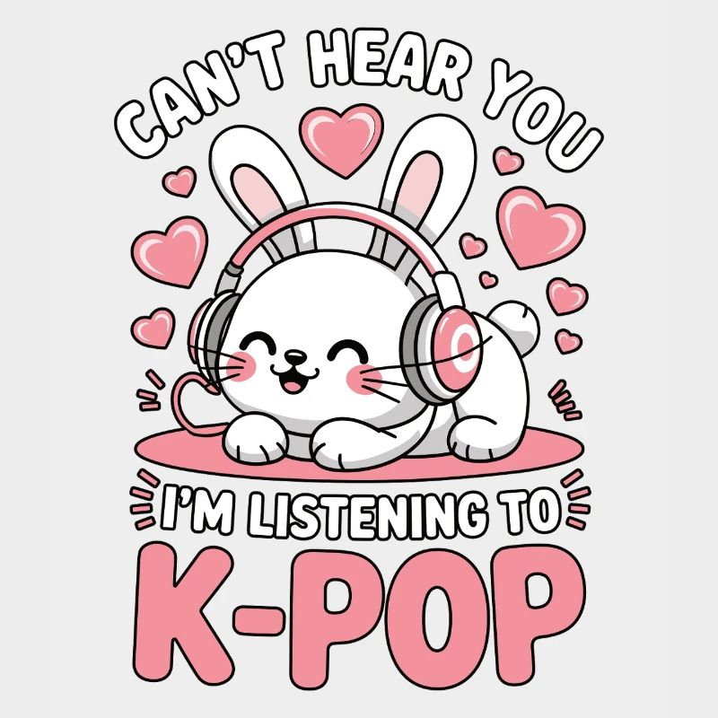 K-Pop Bunny mit Kopfhörern