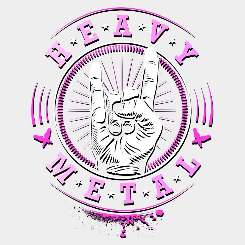 Heavy Metal - Headbanger - Devil Horns - Rosa