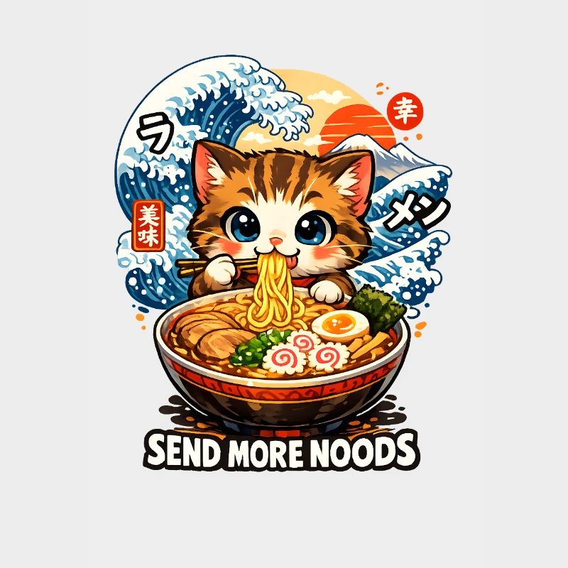 Cat Ramen Ukiyoe