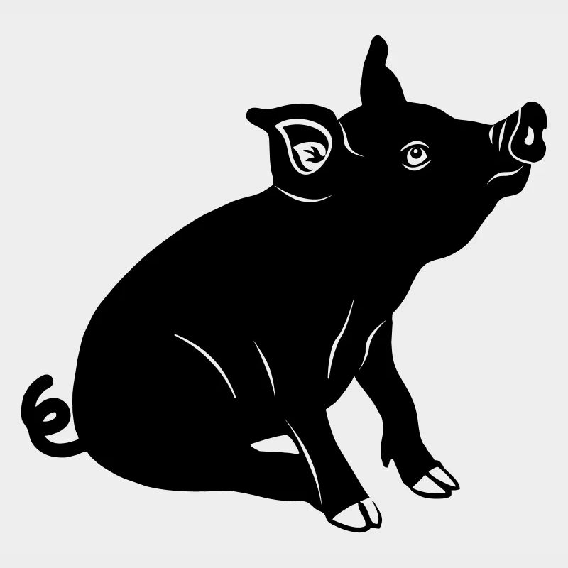 Logo de Pig sitting Image d’ombre
