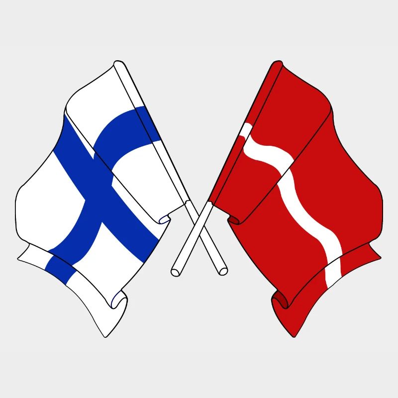 Drapeau Finlande, drapeau Lettonie