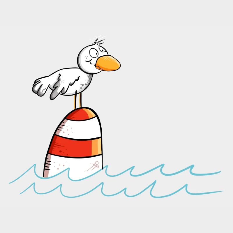 Drollige Möwe Will Meer