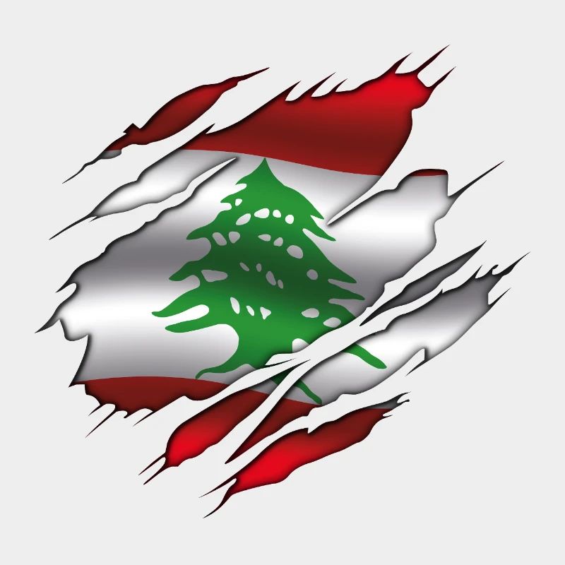 Drapeau du Liban - Drapeau déchiré