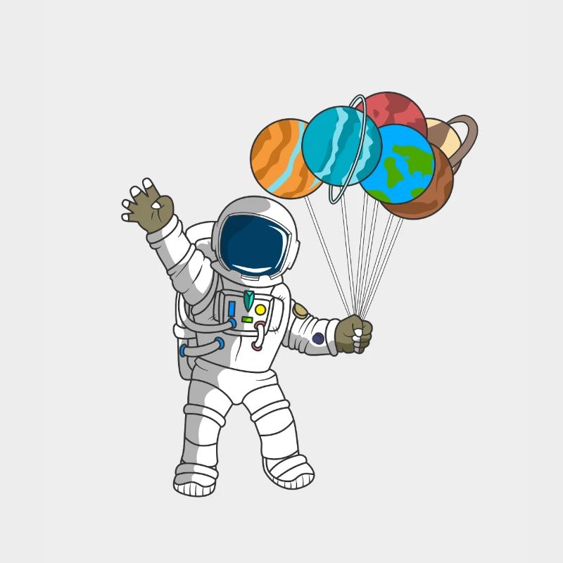 Astronaute 4e anniversaire : design d’enfant de la planète spatiale