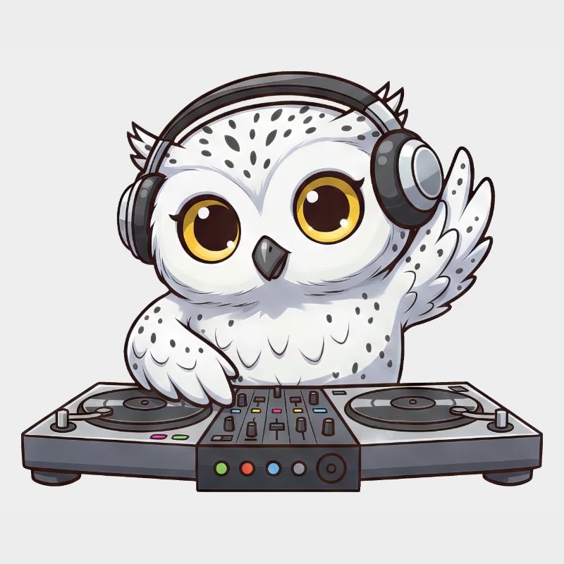 Owl DJ Dancing Techno Disco Musique électronique