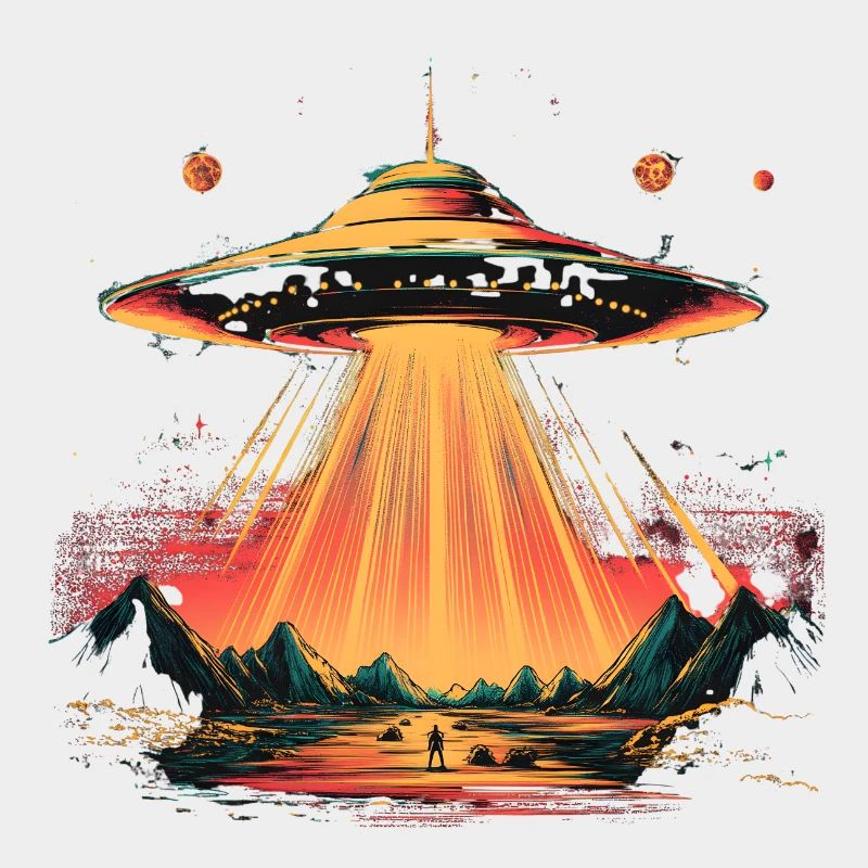 UFO-Lichtbogen über Gebirge