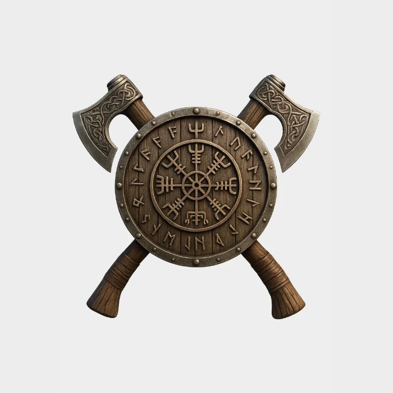Viking Shield with Runic Wreath
