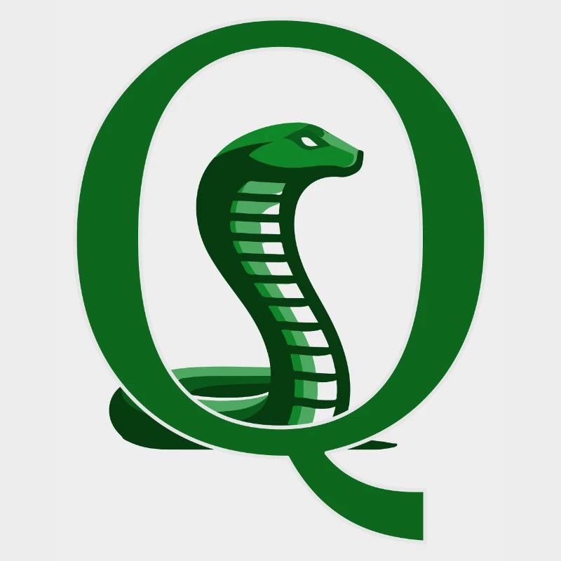 Cobra vert dans la lettre Q
