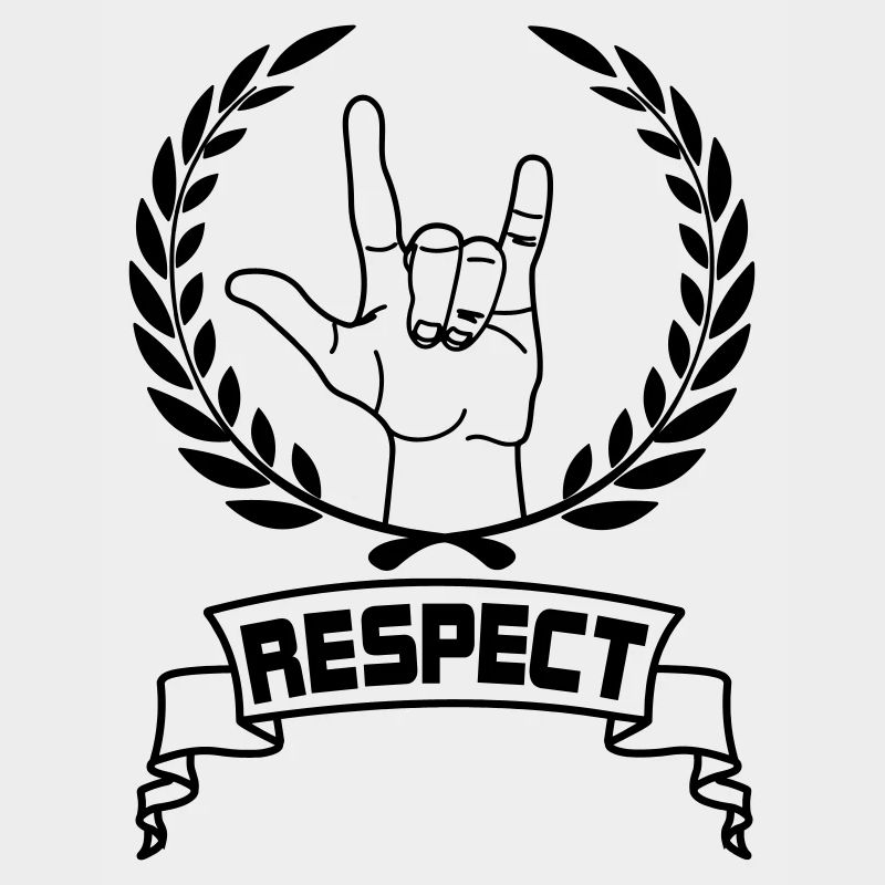 Respect du geste de la main avec texte RESPECT