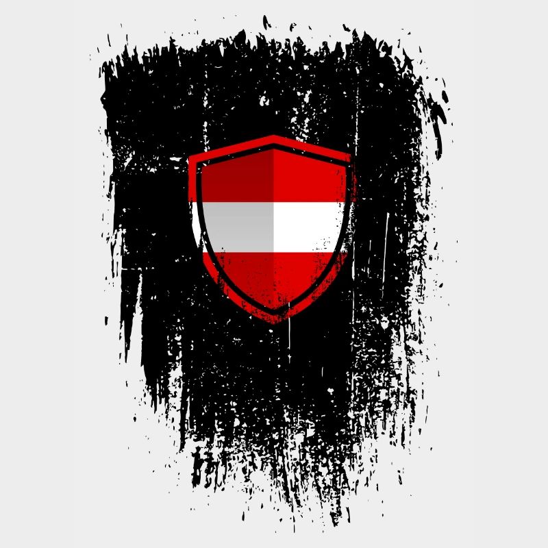 Austrian Flag Shield Grunge