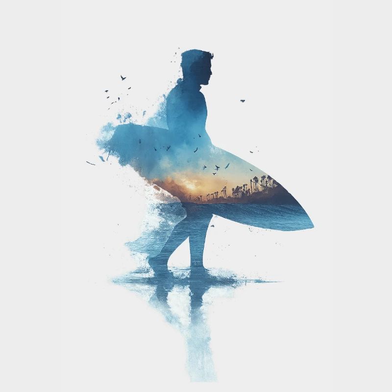 Surfer's Dream at Sunset