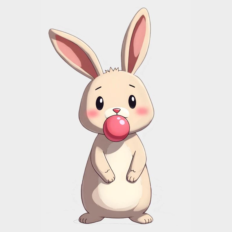 Lapin avec du chewing-gum