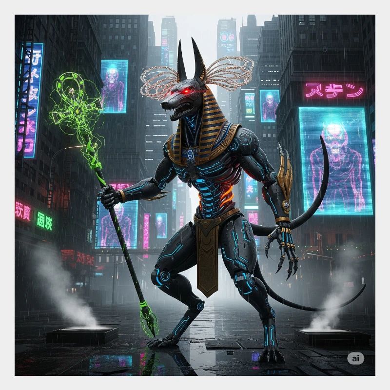 Anubis Mechanic in Urban Neon