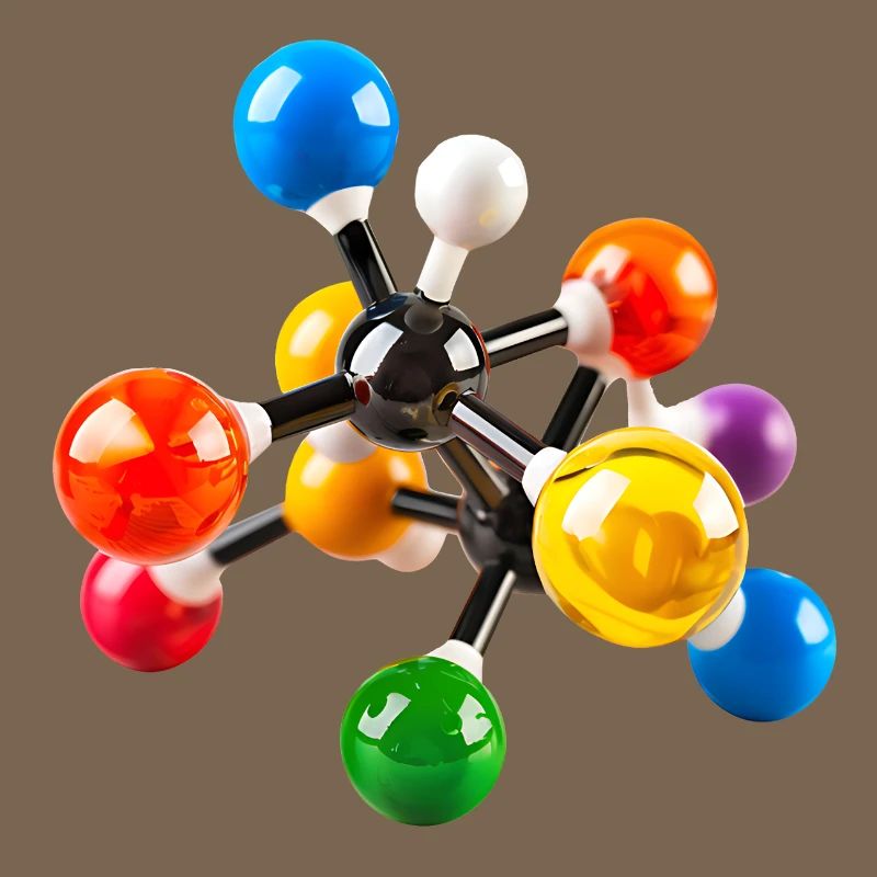 Modèle de structure moléculaire coloré