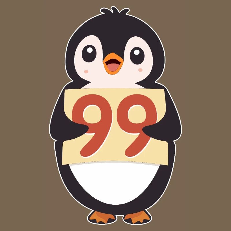 Penguin 99 Countdown-Schild