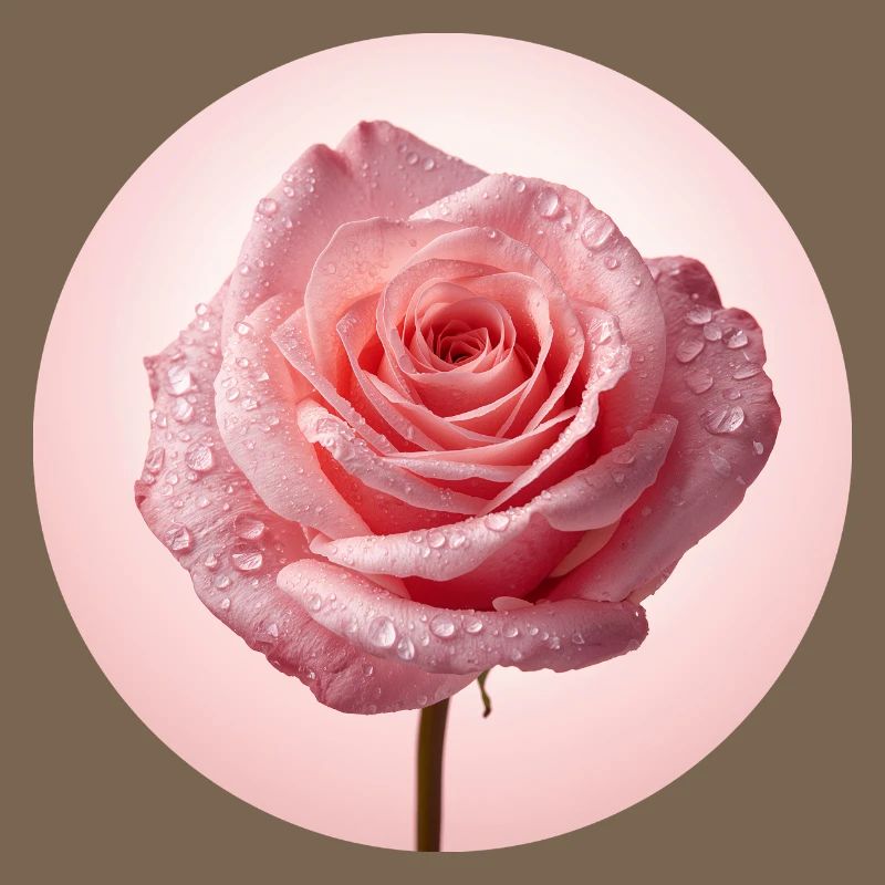 Delicate Pink Roses with Dew