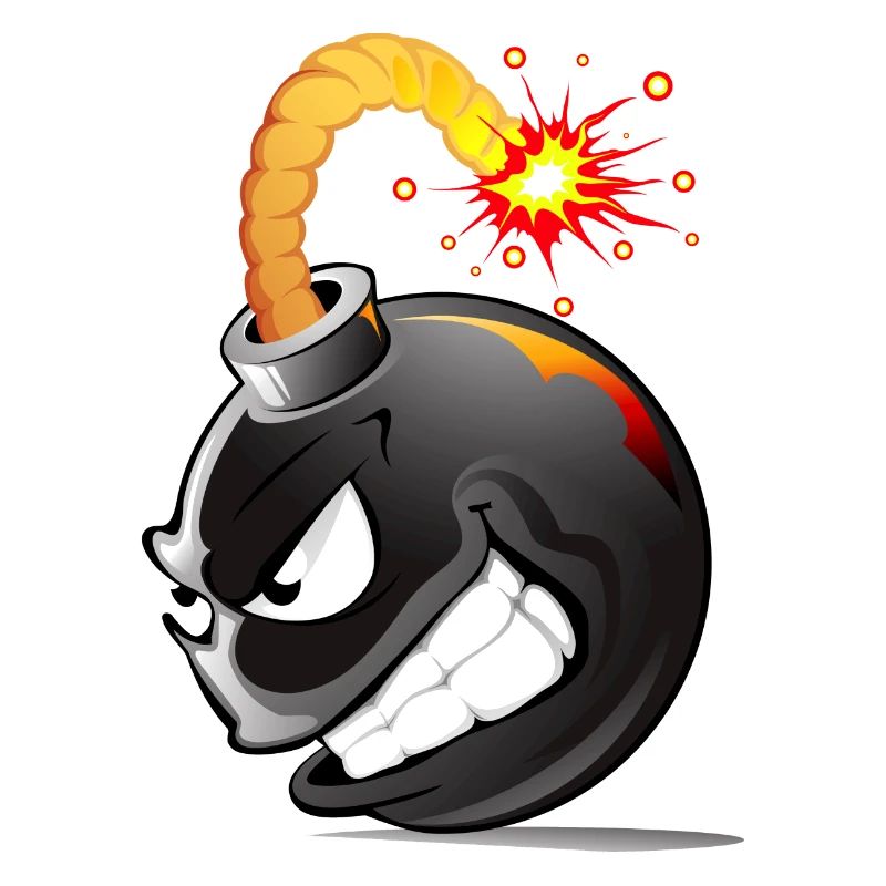 Bombe, Bombe, Bombe mit explodiertem Gesicht Bombe #