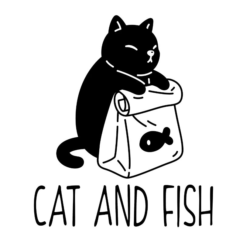 Fourre-tout monochrome avec icône de poisson